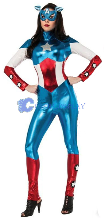 Captain America Cosplay Costume Catsuit Spandex